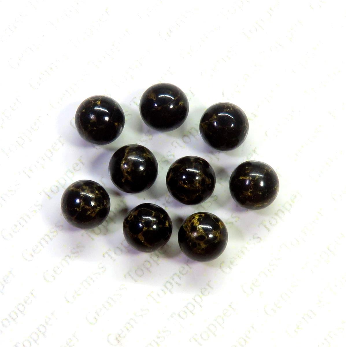Black Mohave Turquoise 10x10 mm Ball Plain